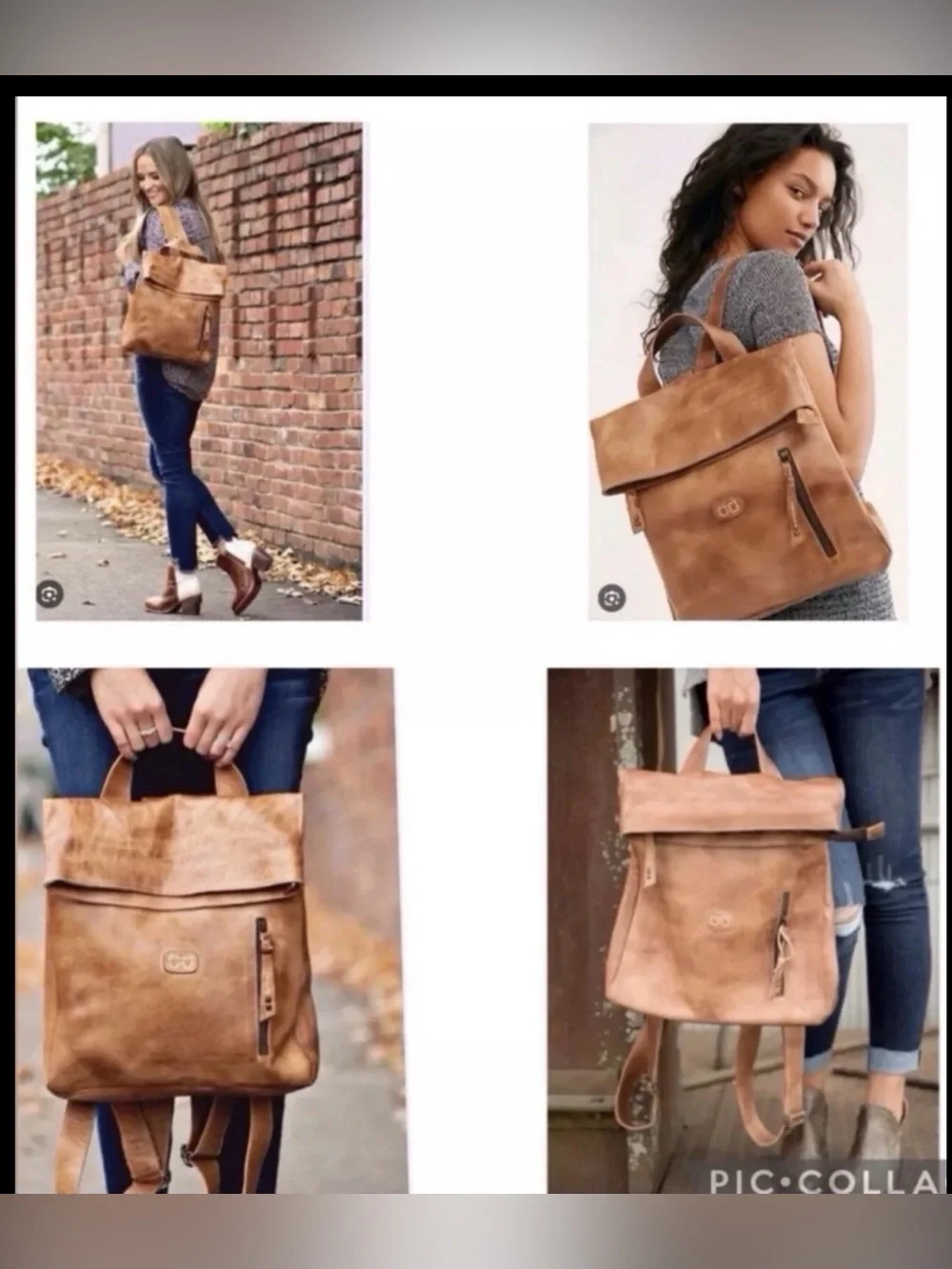Bed Stu Leather Unisex Howie Flapover Leather Backpack Tan Rustic Retail $365